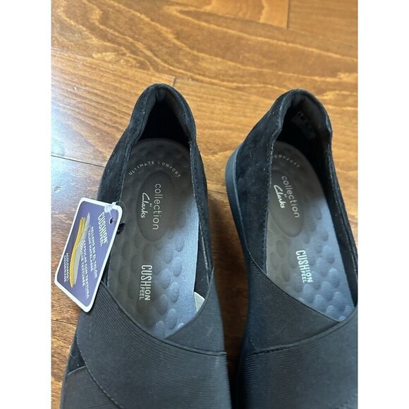Clarks Kayleigh Women's 6 W Slip Black Collection Slip On Flats Suede NEW - Picture 4 of 9